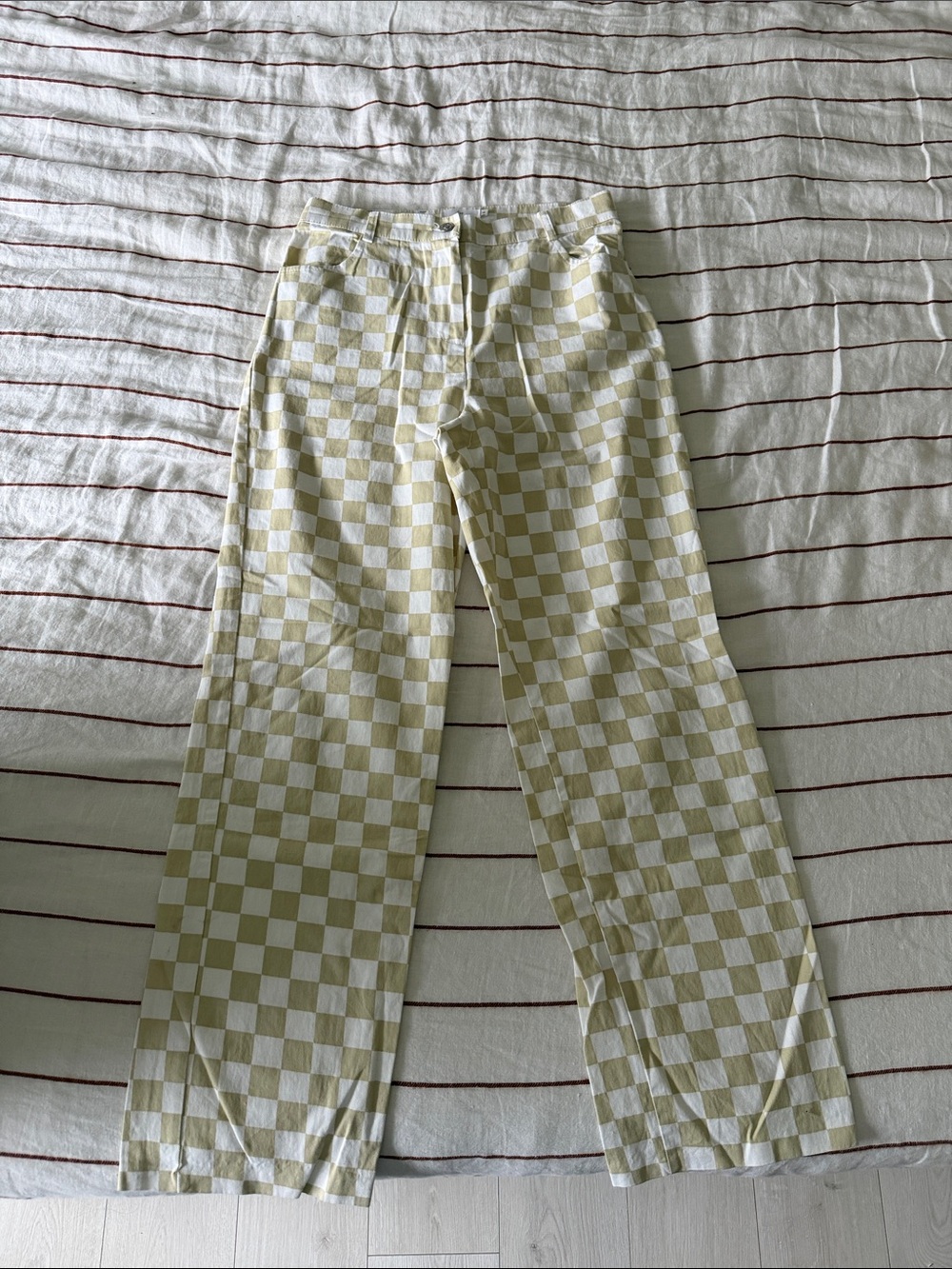 Check Straight -Leg pants